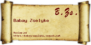 Babay Zselyke névjegykártya